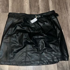 Black leather skirt